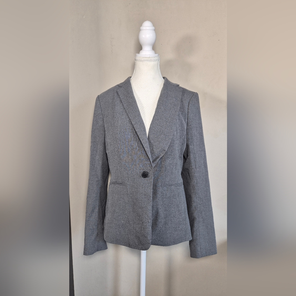 5 For $25✨️Womens Medium Grey Blazer Dress Suit Button Up Jacket Coat Like New